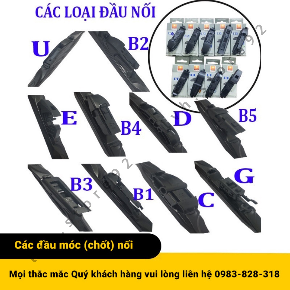 Bộ cần gạt mưa Silicon thanh mềm dành cho xe Toyota: Zace, prado, Vios E,G,AT, Yaris - lvh.store92