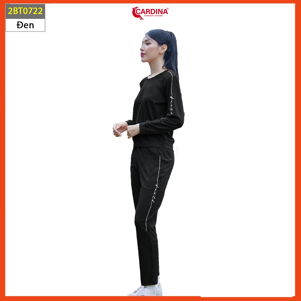 Bộ thu đông nữ CARDINA chất cotton Nhật cao cấp dáng thể thao in hình mèo trẻ trung 2BT07