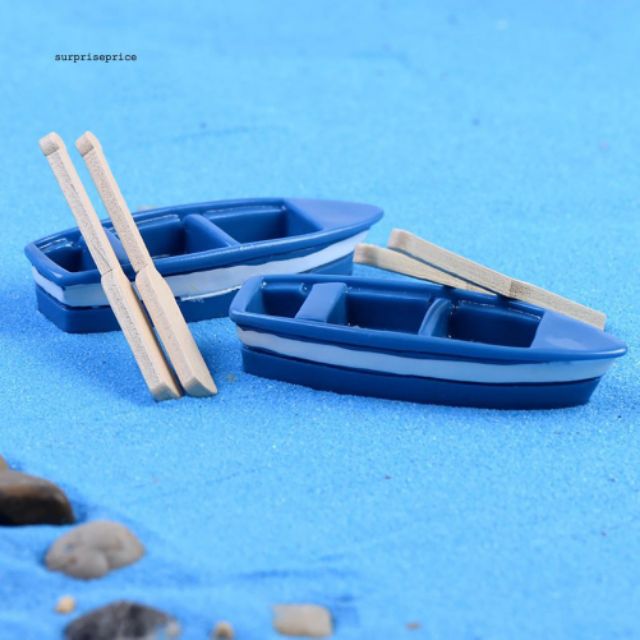 Mô hình 1 chiếc thuyền+2 mái chèo gỗ.