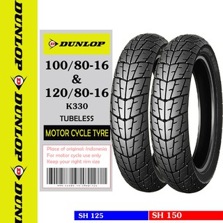 DUNLOP_Combo cặp Lốp vỏ xe máy SH 150 ABS hãng Dunlop size 100.80-16 và 120.80-16 K330