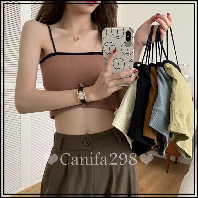 ( Hàng mới về ) Áo bra gân quây 2 dây màu cực tây