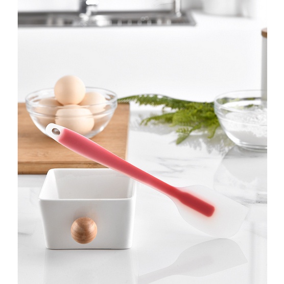 Phới dẹt silicon spatula đúc trong suốt chịu nhiệt 21 cm dùng để làm cây vét bột, trộn bột