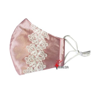 Khẩu trang lụa phối ren cao cấp