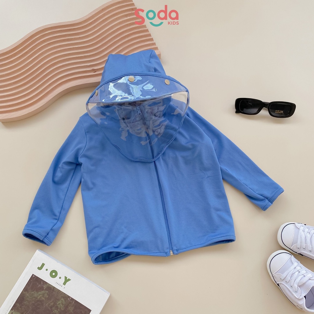 Áo chống nắng cho bé SODA KIDS thoáng mát, chống UV400 kèm tấm chắn chống bụi, chống giọt bắn