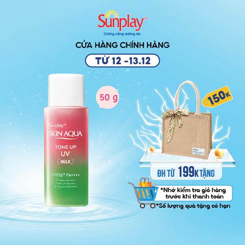 Sữa chống nắng nâng tông dành cho da dầu/hỗn hợp Sunplay Skin Aqua Tone Up UV Happiness Aura(Rose)50g