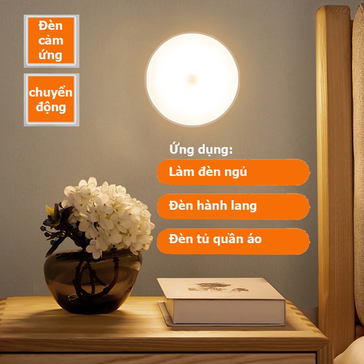 Đèn LED Cảm Biến Chuyển Động Thông Minh, đèn cảm ứng hồng ngoại sạc tích điện.Tự động sáng khi có chuyển động gần