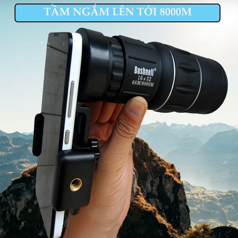 [ Chính Hãng ] Ống Nhòm Bushnell 1 Mắt Monocular 16 x 52, Độ phóng đại 16 lần,Tầm Nhìn Xa Siêu Nét,Hàng Cao Cấp,Nhỏ Gọn