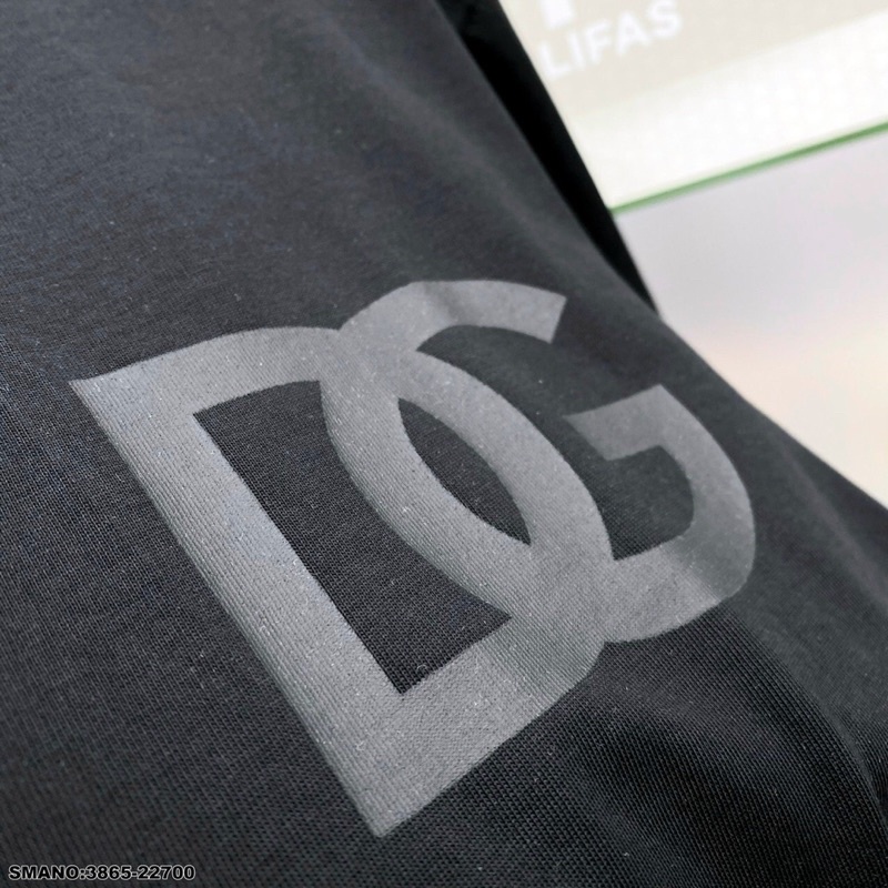 Áo T-SHIRT nam DG phối chữ viền cổ -Áo phông nam DG hàng SPF