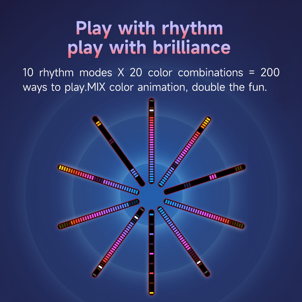 Đèn Led 50 Bóng Hai Mặt RGB Bằng Nhôm Kích Hoạt Bằng Giọng Nói