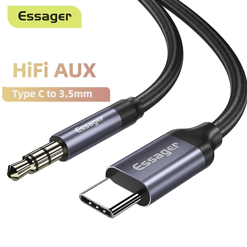 Cáp Âm Thanh Essager Chuyển Đổi Giắc USB Type C Sang 3.5mm Tiện Dụng