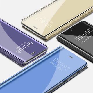 Hsm Mirror Huawei Nova 7i / Samsung Galaxy Note 10 Lite / Note 10 Plus / Note 9 Casing Stand Auto Sleep Clear View Flip Mirror Casing