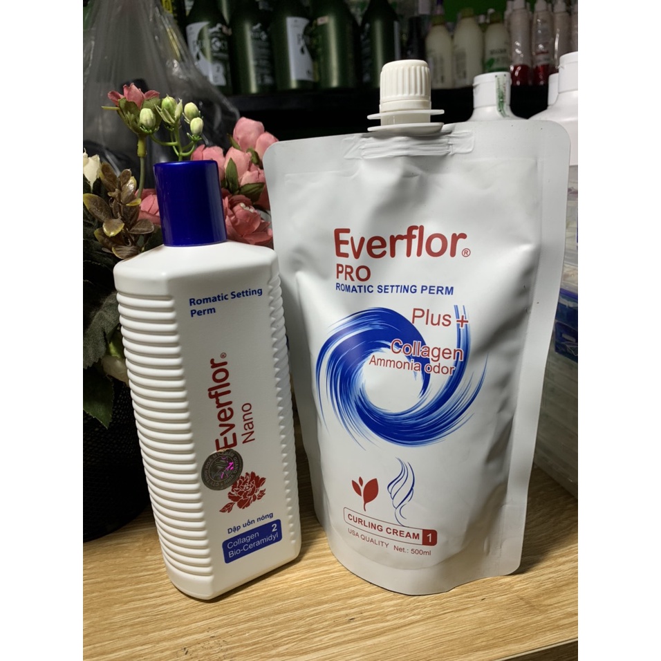 Kem uốn nóng Everflor Pro 500ml x 2