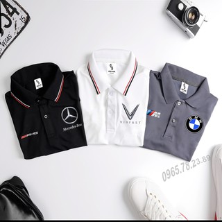 Áo polo nam nữ cổ bẻ ngắn tay cao cấp, vải xịn, màu đẹp độc quyền Mec AMG đỏ - BMW - Vinfast