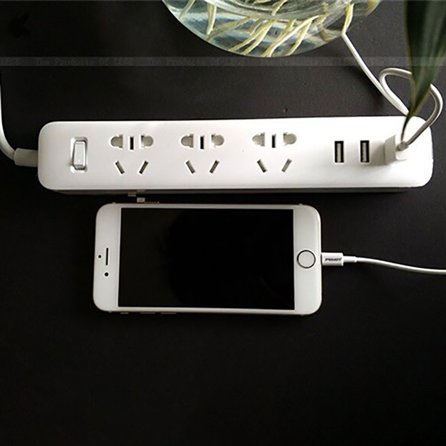 Ổ cắm điện kéo dài xiaomi power strip tích hợp 3 cổng sạc usb và 3 ổ cắm - Bảo hành 6 tháng