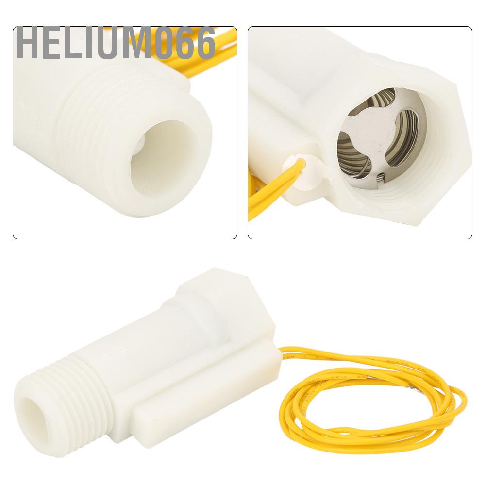 Helium066 Plastic Water Flow Sensor Switch Piston Type G1/2in Male/Female Thread DC0-