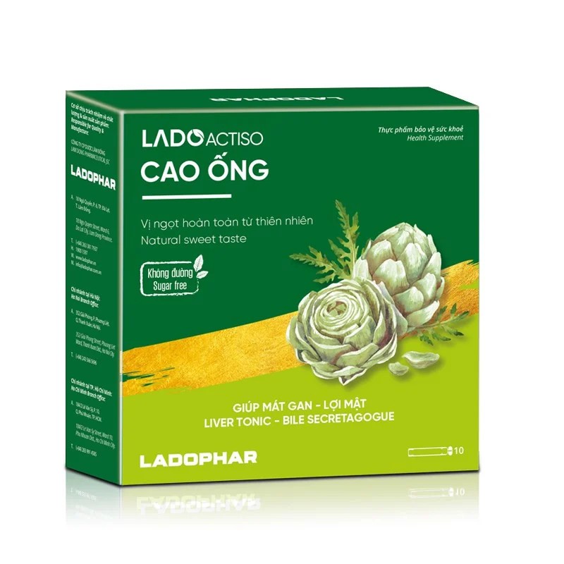 Cao nước atiso vị ngọt tự nhiên không đường hộp 10x10ml Ladophar -SIÊU THỊ SỨC KHỎE VÀ THẢO DƯỢC