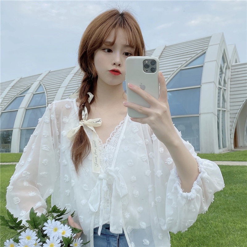 Áo Khoác cardigan Ngắn Vải chiffon Mỏng Chống Nắng Thời Trang Mùa Hè Cho Nữ