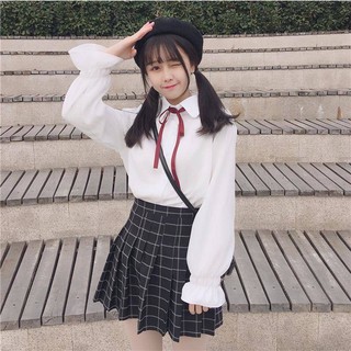 ❤️❤️Áo sơ mi tay dài ống loe thắt nơ nữ tính hợp thời trang cho bạn gái