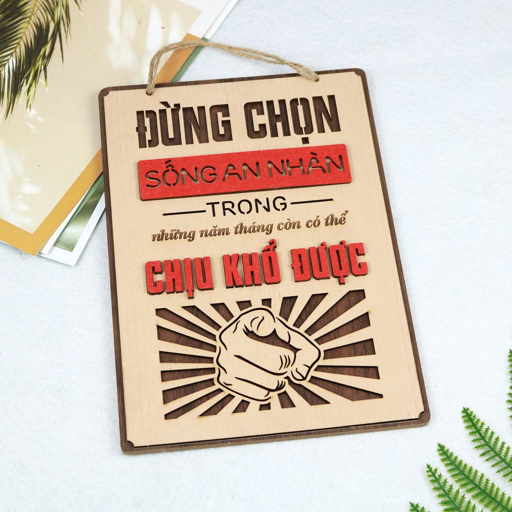 Bảng gỗ decor SLOGAN TRANG TRÍ cửa hiệu văn phòng Kèm quà tặng 17k mỗi đơn hàng