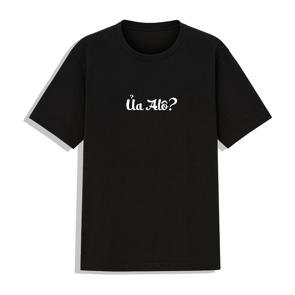 Áo Thun Unisex Tay Lỡ Form Rộng In Chữ Alô Trend GenZ In 1 Mặt 2 Màu Trắng Đen