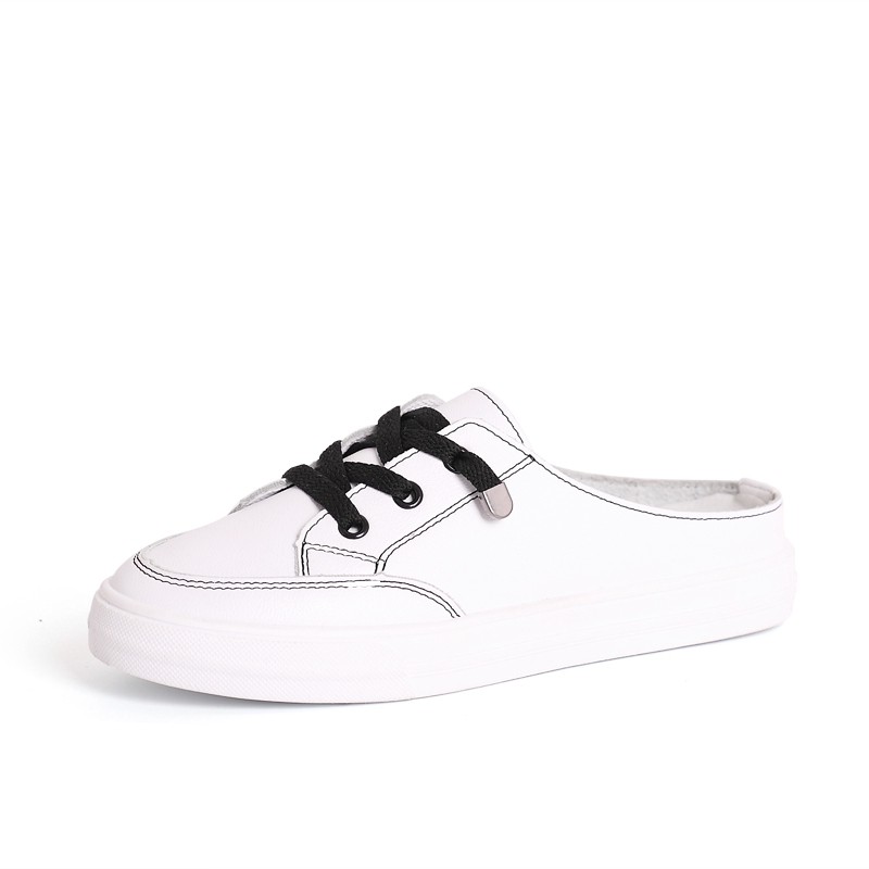 Giày Thể Thao Canvas Hở Gót Màu Trắng Thời Trang Cho Nữ | BigBuy360 - bigbuy360.vn