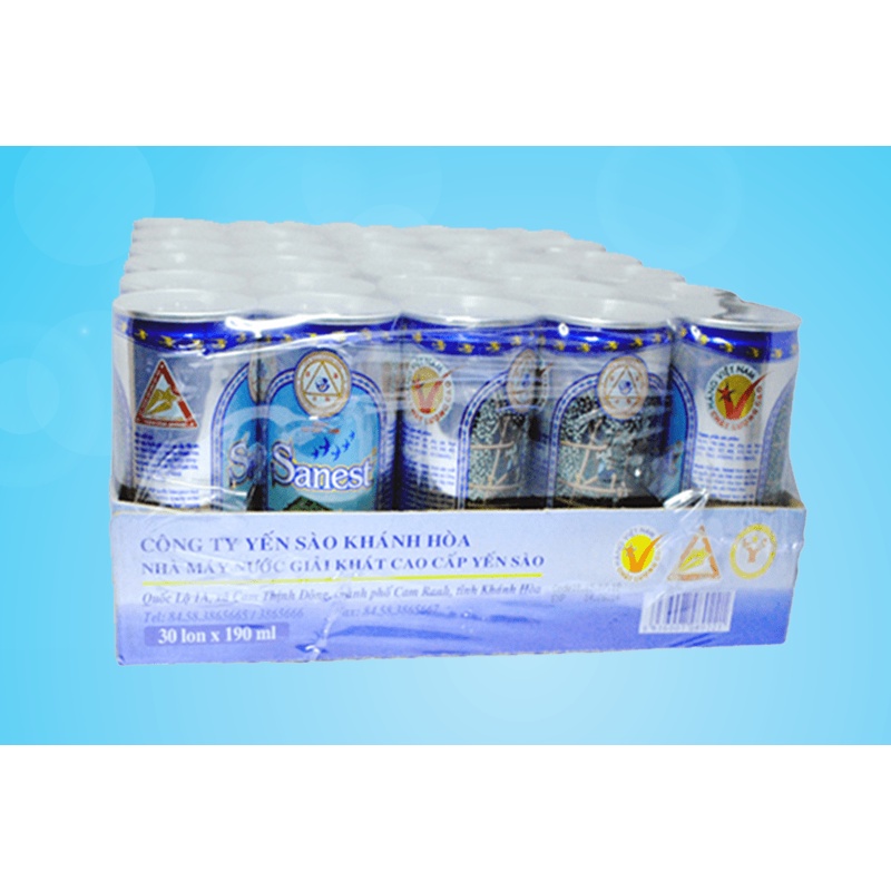 💦FREESHIP💦 Nước Yến Sào Khánh Hòa Sanest Lon 190Ml, Khay 30 Lon  - 003K30