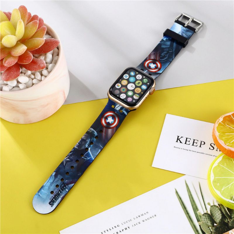 Dây đeo đồng hồ iwatch SIÊU ANH HÙNG 1,2,3,4,5,6 / SE / TPU Apple Watch