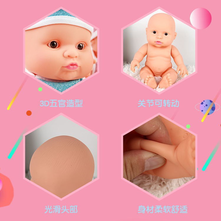 Búp Bê Nhựa Tái Sinh 25 cm  mắt 3D  - Cute baby dolls  10 inch doll