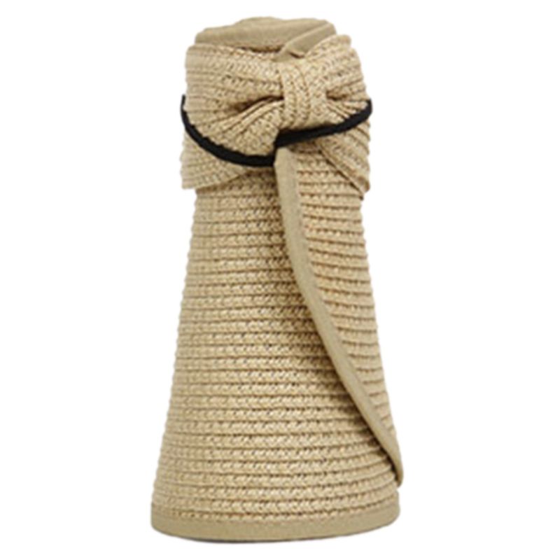 Mũ Rơm Chống Nắng Mùa Hè Hở Chóp Thắt Nơ Lưng Có Thể Điều Chỉnh Thoáng Khí Cho