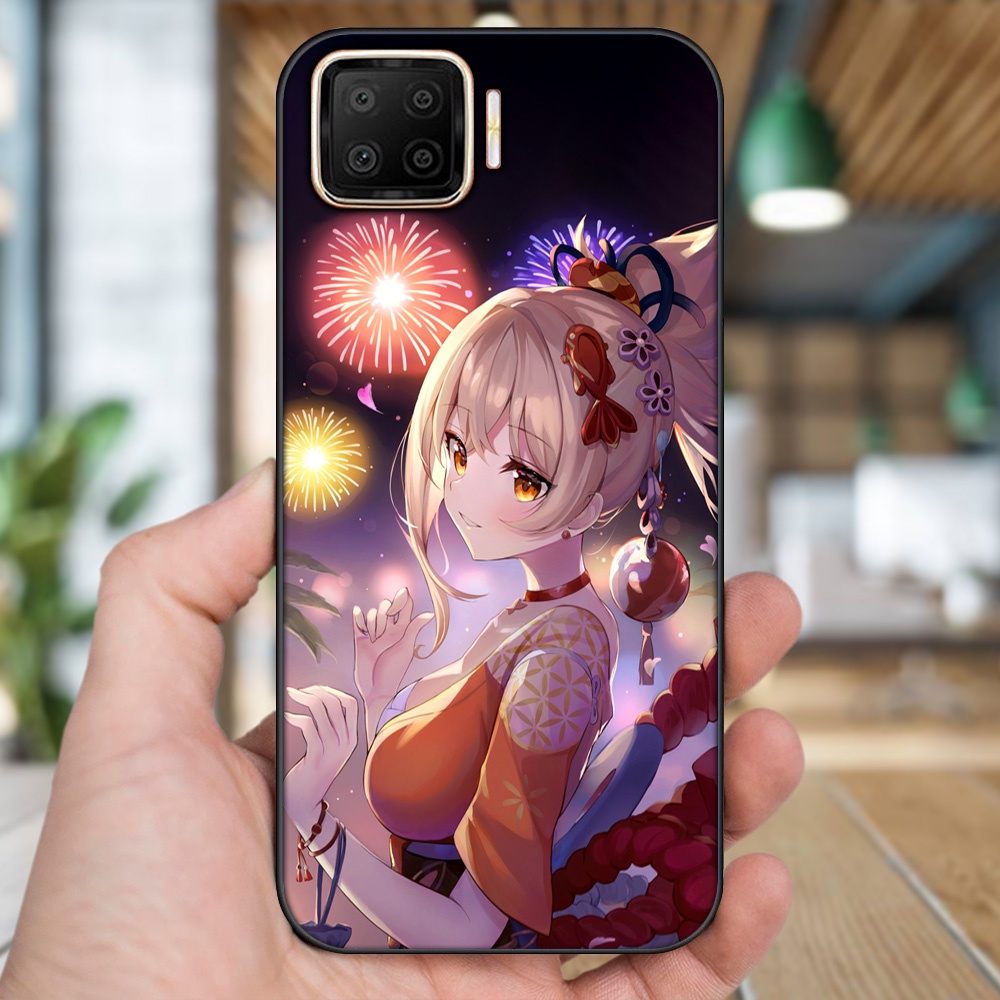 Ốp lưng Oppo A73, A93 4G viền đen in hình Yoimiya Genshin Impact