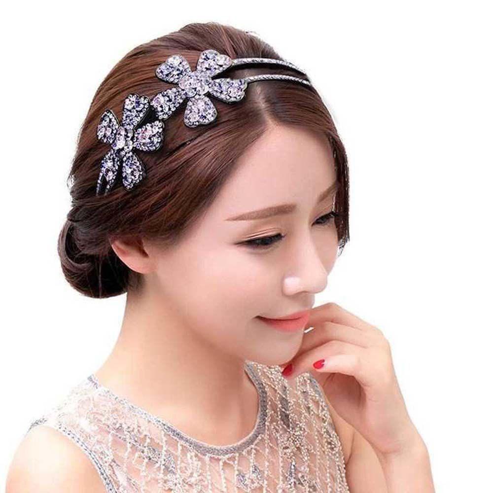 Băng Đô Cài Tóc Bản Rộng Chống Trượt Đính Hoa Đơn Giản Cho Nữ AVALENTINE