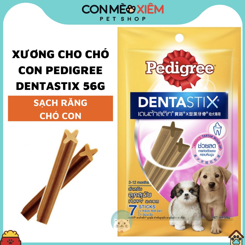 Bánh xương gặm cho chó con Pedigree Dentastix 56g, snack sạch răng cho cún nhỏ Con Mèo Xiêm