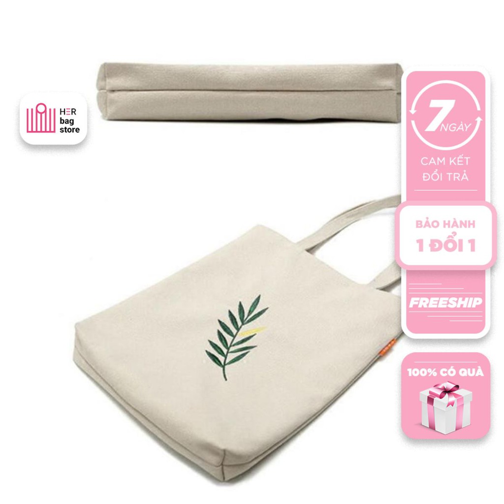 [VẢI Loại 1] Túi tote Vải canvas mềm Đẹp Cực Hot có khóa miệng đựng vừa a4 tặng quà xinh