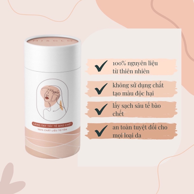 Găng Tay Tẩy Da Chết Cao Cấp MISGLO Chính Hãng Turkish Raw Cocoon Silk 100%