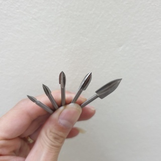 Bộ 5 mũi phá gỗ 3 cạnh cán 2mm hay 2.35mm dùng ok tất cả các dòng máy - mũi điêu khắc gỗ lũa làm bonsai cực nét
