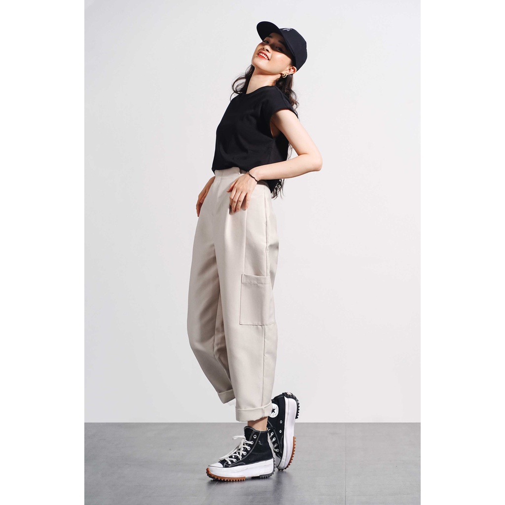 Quần Kaki Nữ Wool Có Túi Form Cocoon - Routine 10F20PCAW009
