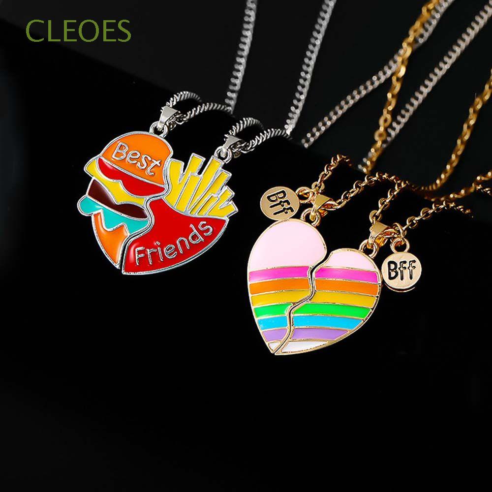 Vòng cổ Mặt Trái Tim Ghép Khắc Chữ Best Friends Thời Trang