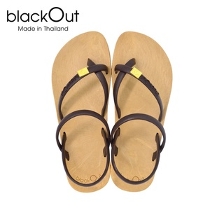 Giày xỏ ngón blackOut đế kem quai nâu