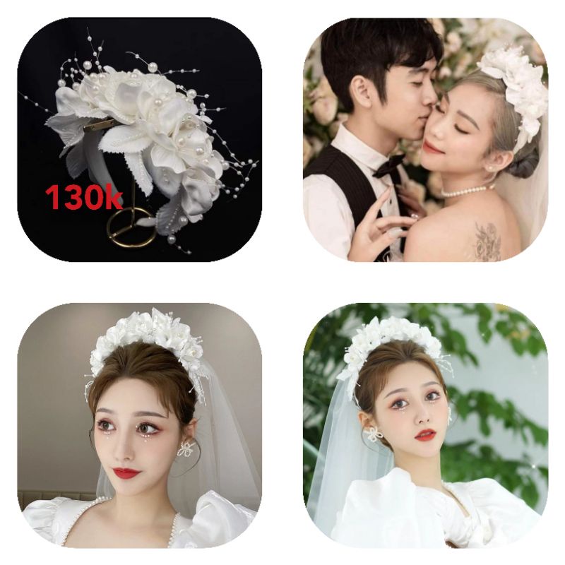 cài tóc cô dâu xinh