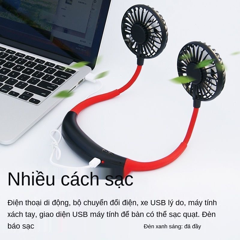 bị treo quạt cổ mini ngoài trời im lặng ký túc xá sinh viên lười văn phòng công ty điện USB di động