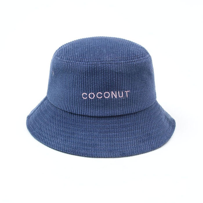 Mũ Bucket Nhung Thêu Chữ Phong Cách Retro Hàn Quốc