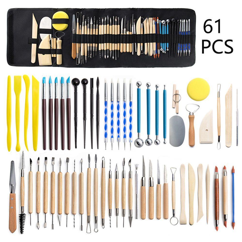 Set 61 Dụng Cụ Điêu Khắc Đất Sét Polymer 1 Kèm Túi Đựng