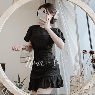 Đầm ren đuôi cá tay phồng