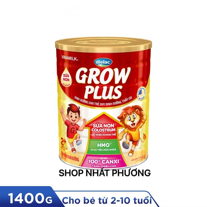 SỮA BỘT VINAMILK DIELAC GROW PLUS ĐỎ 2+ ( Hộp thiếc 1400g)