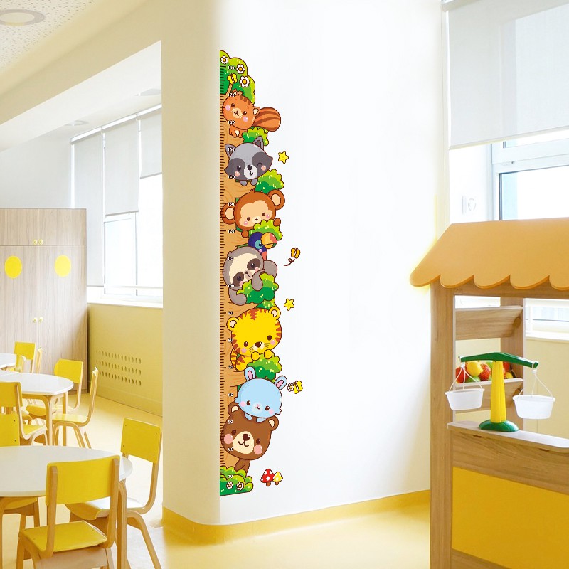 Decal dán tường thước đo gia đình thú