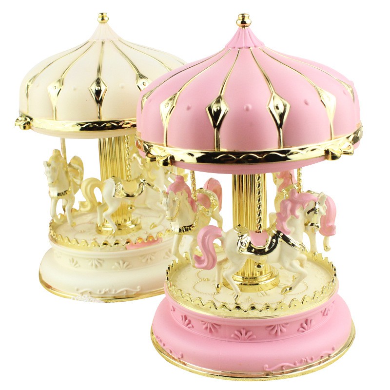 Hộp nhạc Carousel Horse Đèn LED đầy màu sắc