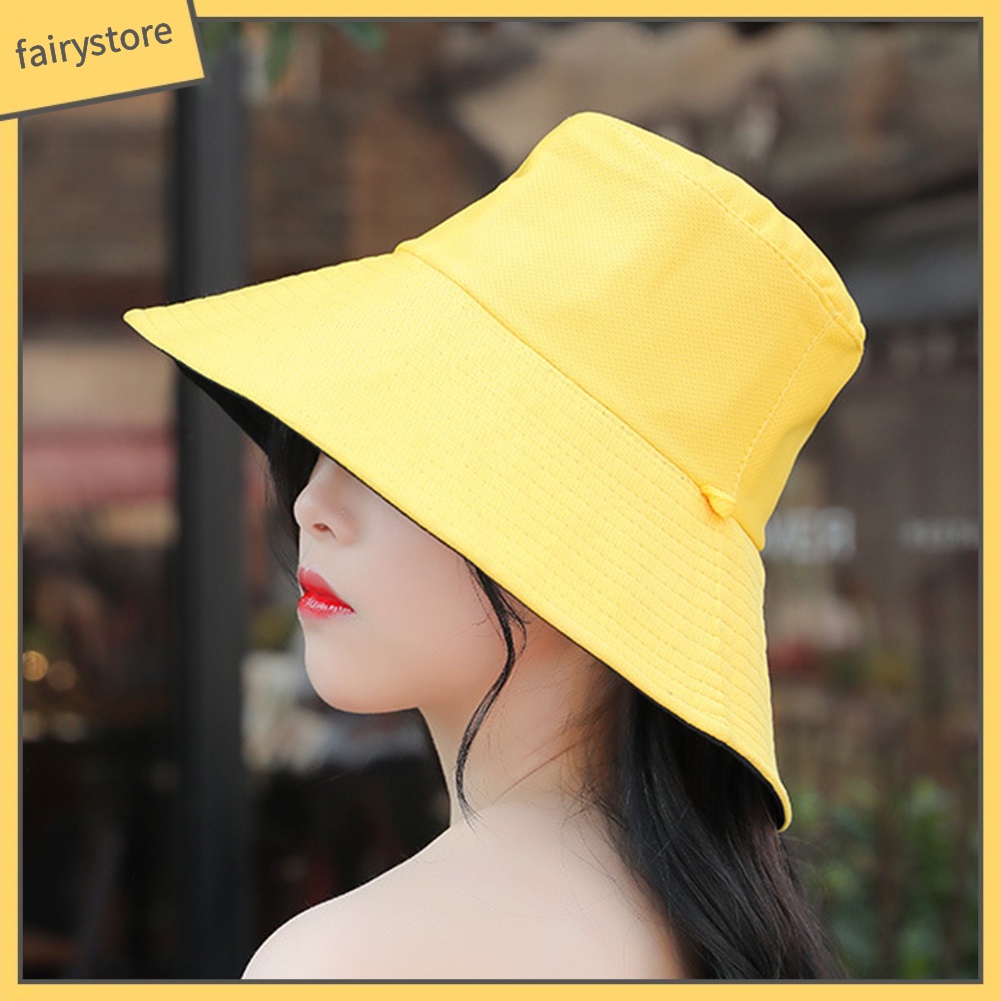 Mũ Bucket Rộng Vành Chống Tia Uv Cho Nữ