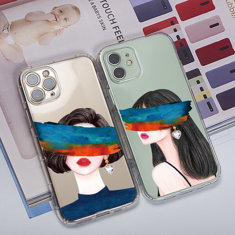 Ốp lưng iphone 6, 6s plus, 7 8 Plus, X, XS, XR, XSMAX, 11, 12, 13 PROMAX TRONG SUỐT CÔ GÁI CÁ TÍNH PKVN