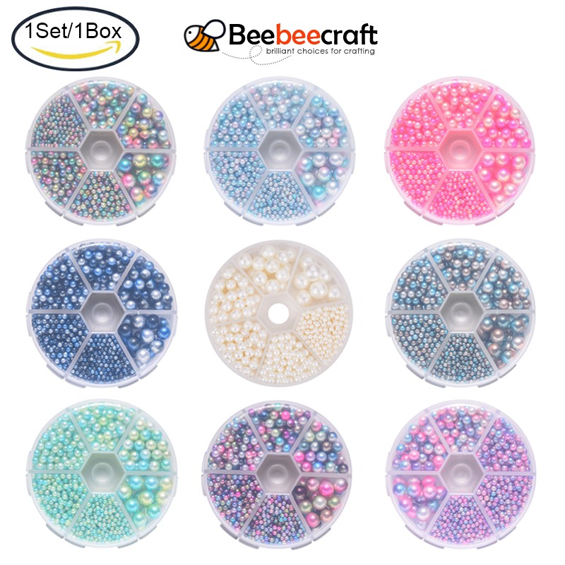 Set 804 hạt ngọc trai không lỗ xỏ 6 kích thước tiện lợi