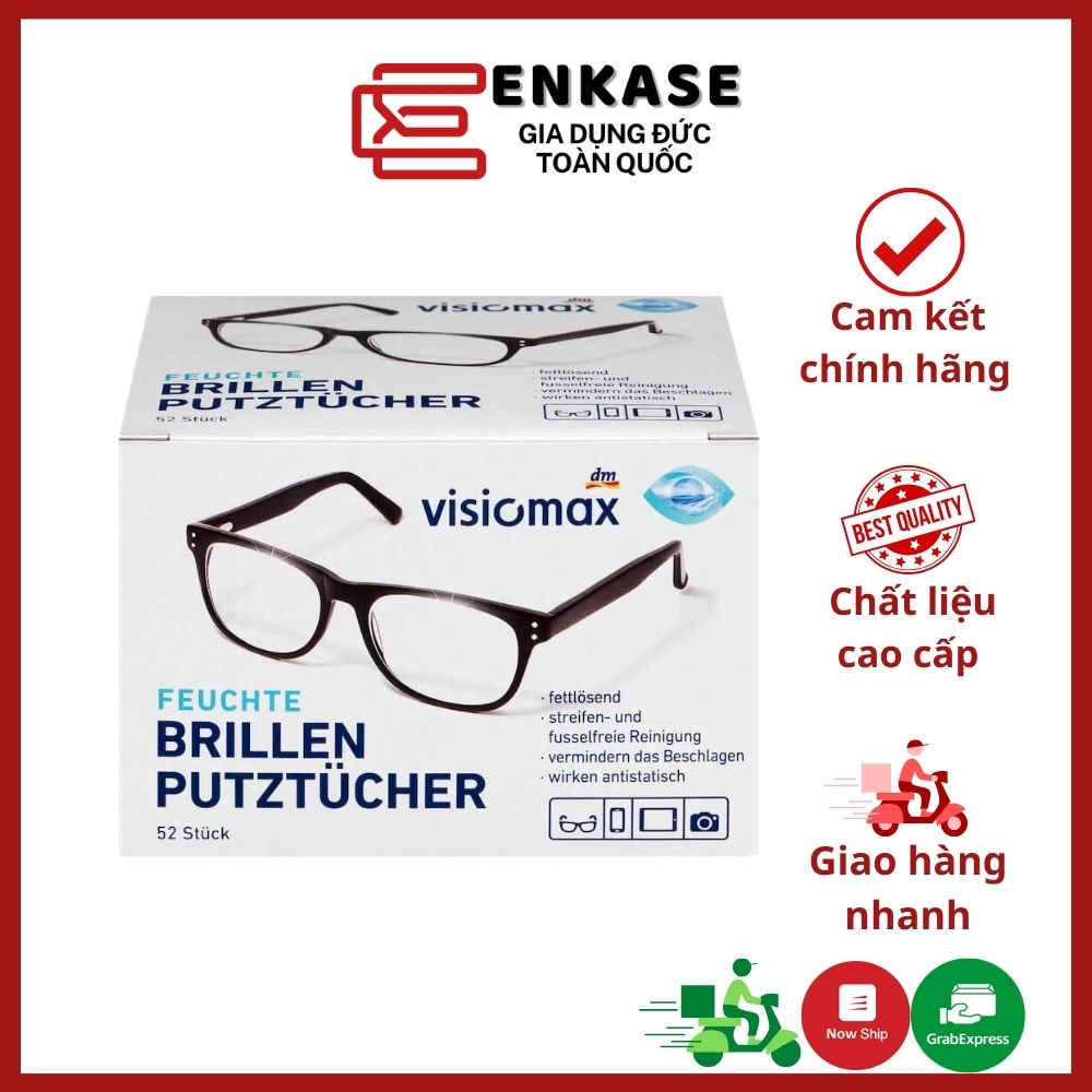 Giấy lau kính Visiomax hộp 52 tờ hàng nội địa Đức - Làm sạch và bảo vệ kính